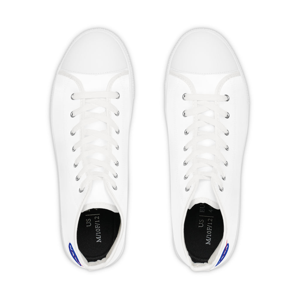 Men's White High-Top Sneakers – Classic Canvas Casual Shoes