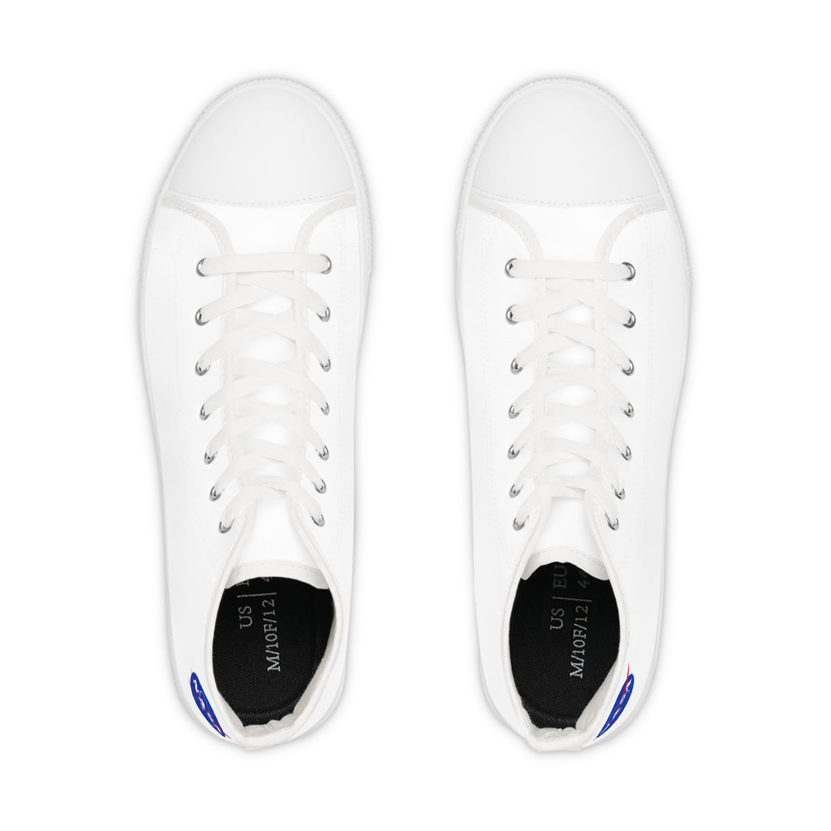 Men's White High-Top Sneakers – Classic Canvas Casual Shoes