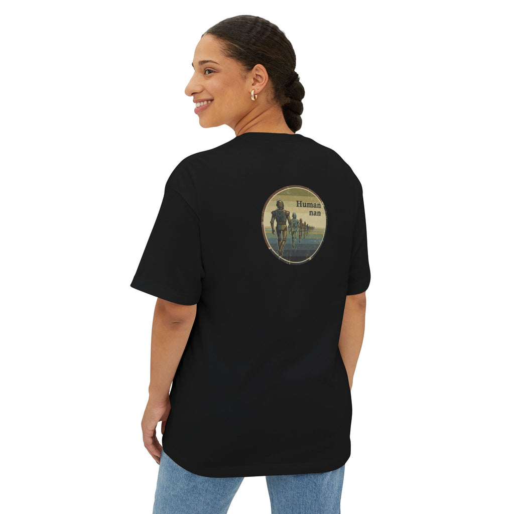 Minimalist 'Human nan' Forest Tee — Oversized Boxy T-Shirt