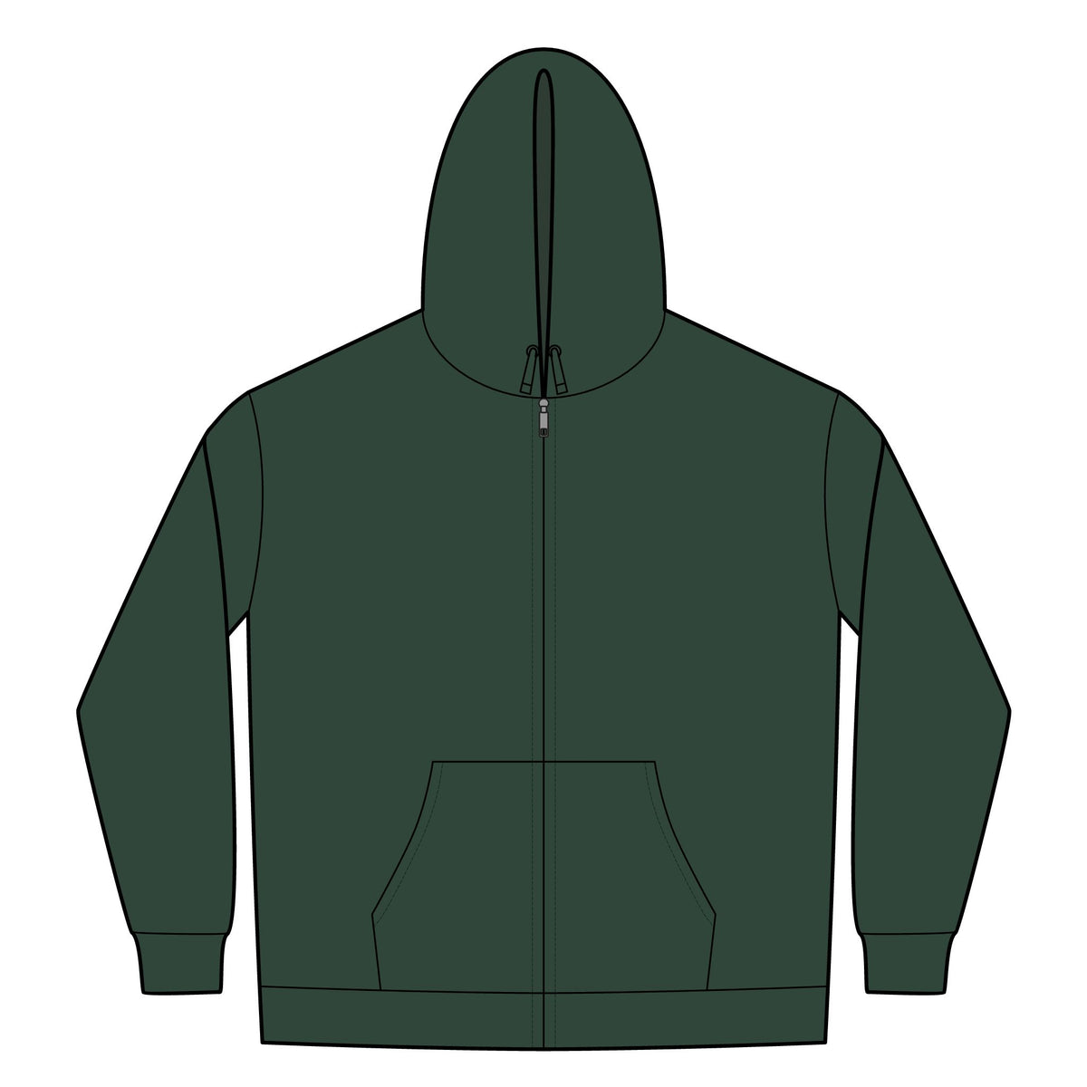 Santa Barbara Zip Hoodie – Minimal Chest Logo Hooded Jacket