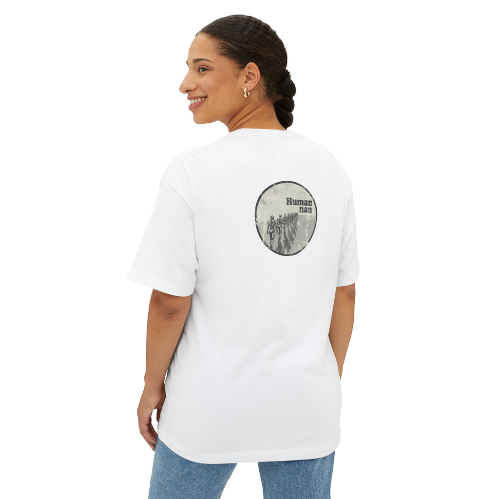 Minimalist 'Human nan' Forest Tee — Oversized Boxy T-Shirt