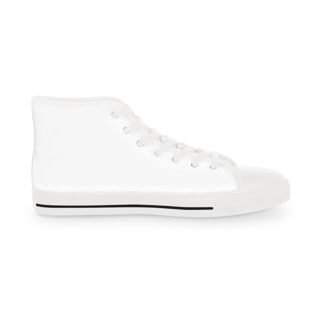 Men's White High-Top Sneakers – Classic Canvas Casual Shoes