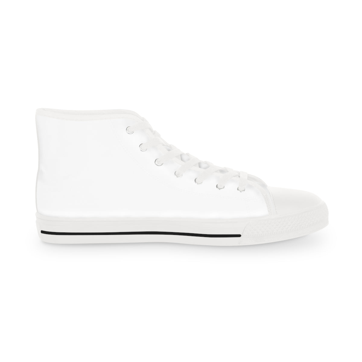 Men's White High-Top Sneakers – Classic Canvas Casual Shoes