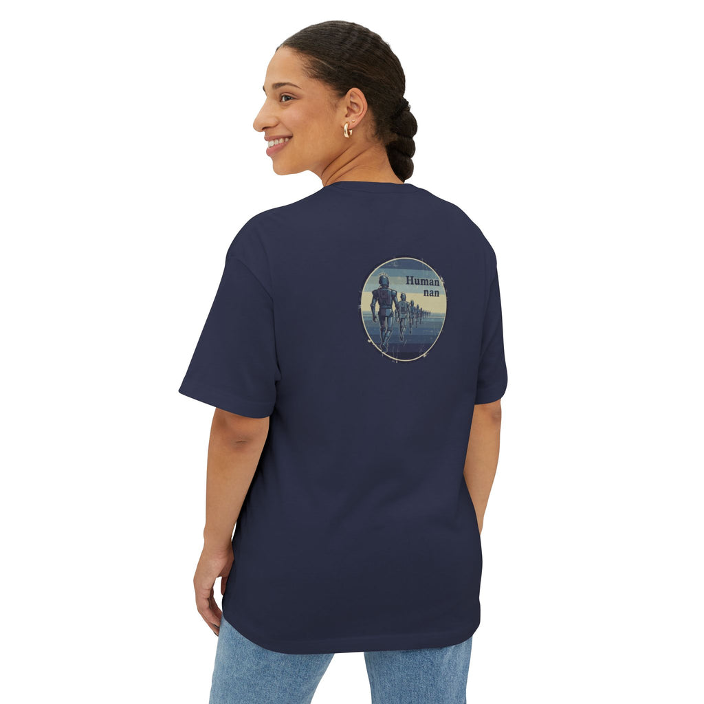 Minimalist 'Human nan' Forest Tee — Oversized Boxy T-Shirt