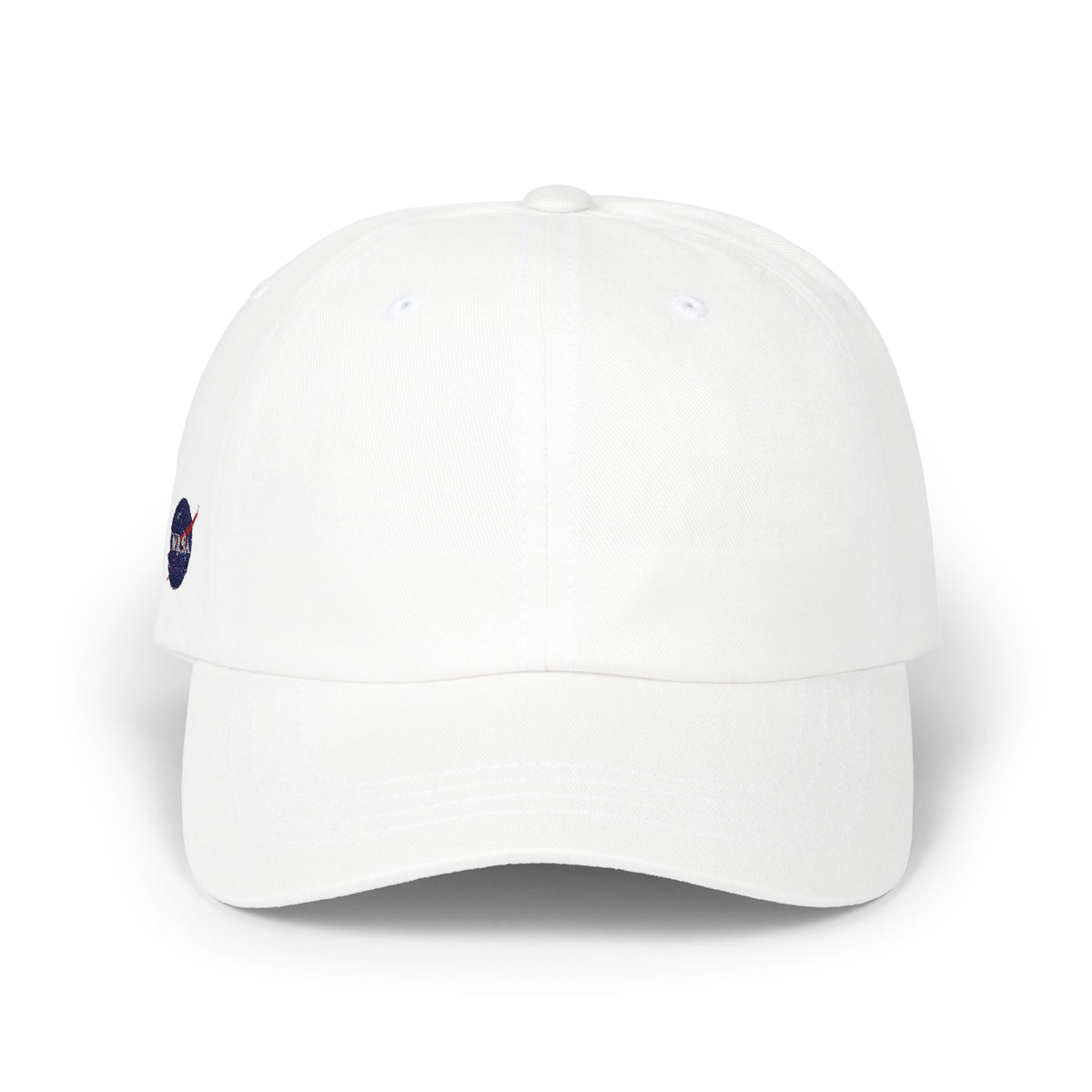 Classic Dad Cap – Minimal Embroidered White Baseball Hat