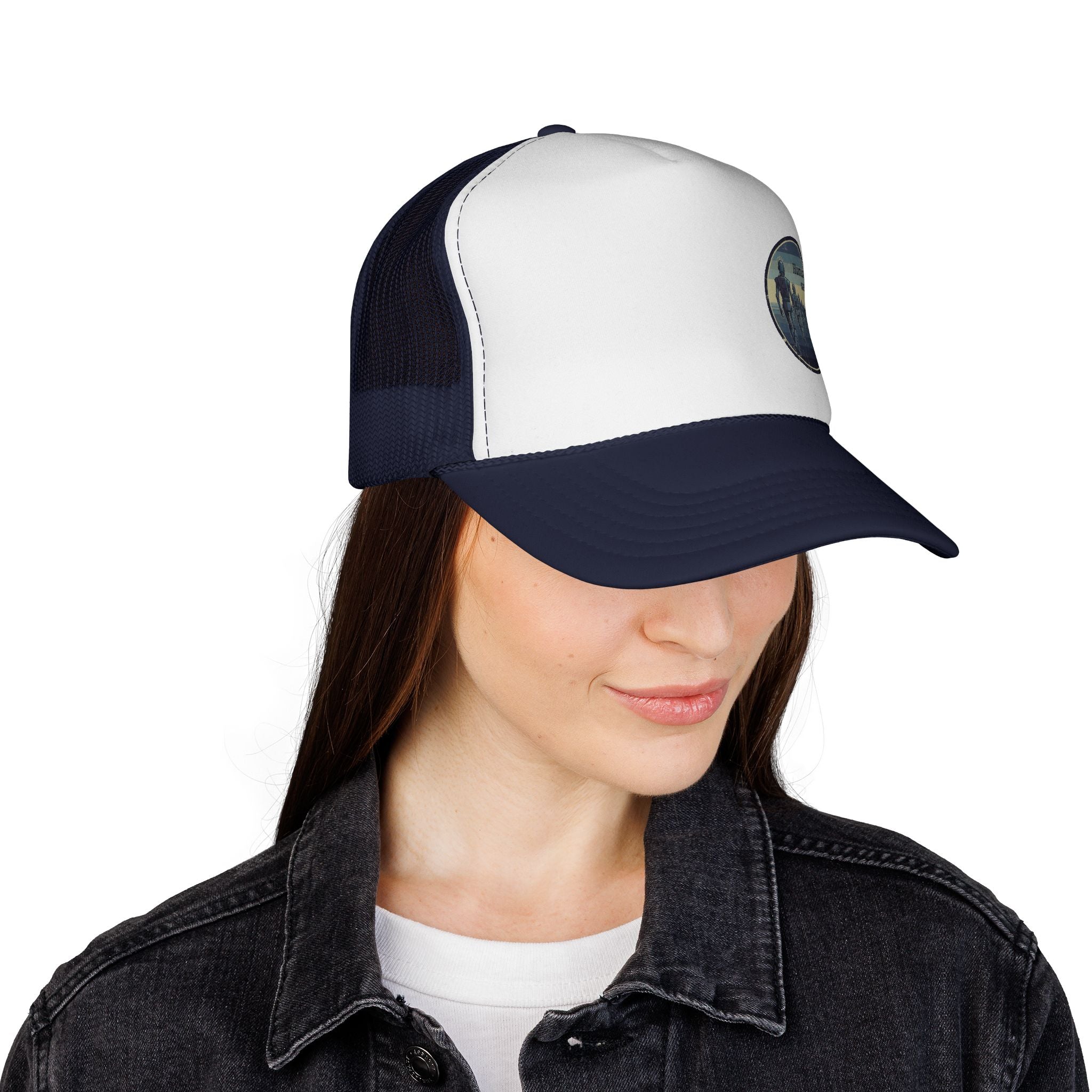Trucker Cap — 'Human nan' Vintage Forest Patch Mesh Hat