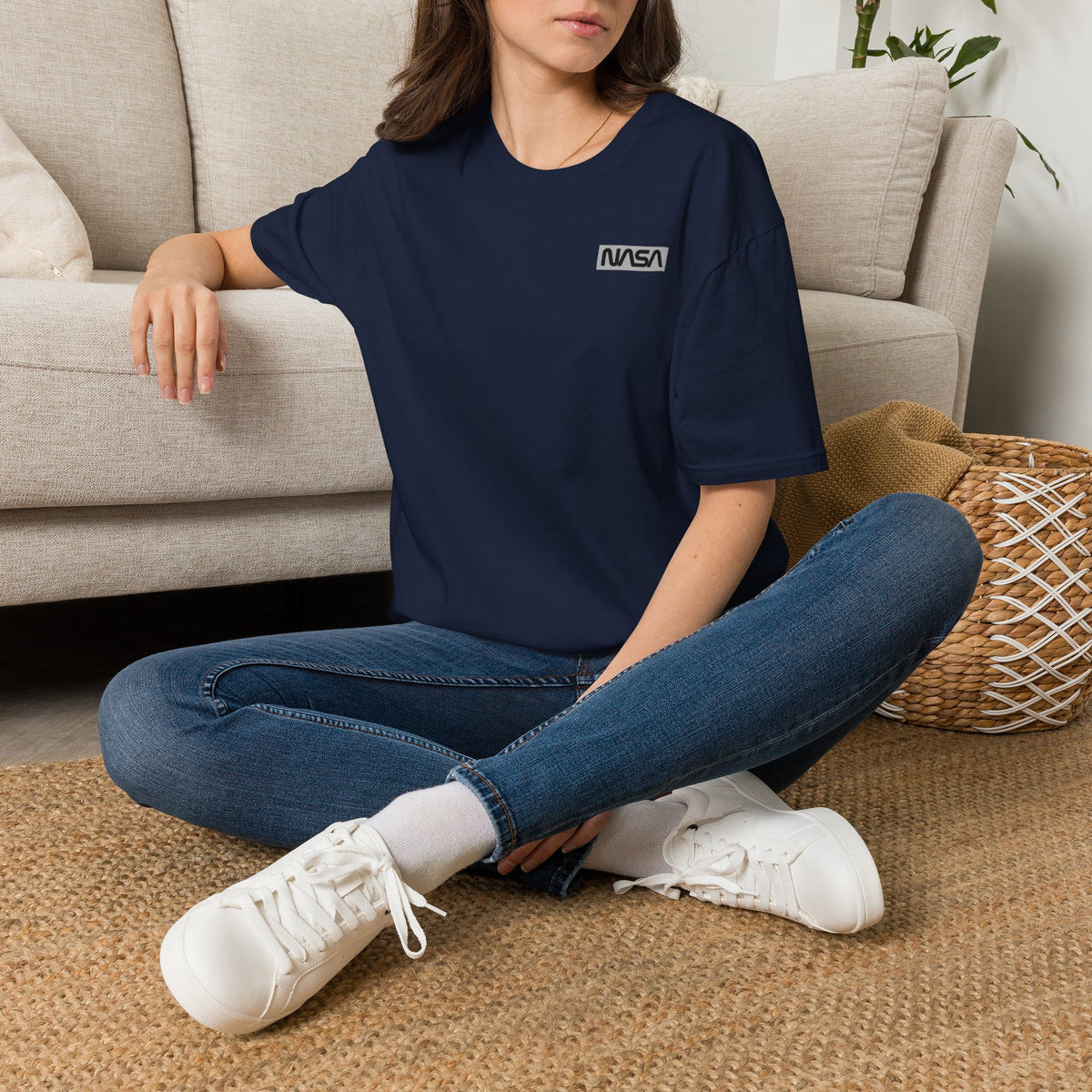 NASA Minimal Logo T-Shirt — Small Chest Emblem Space Tee