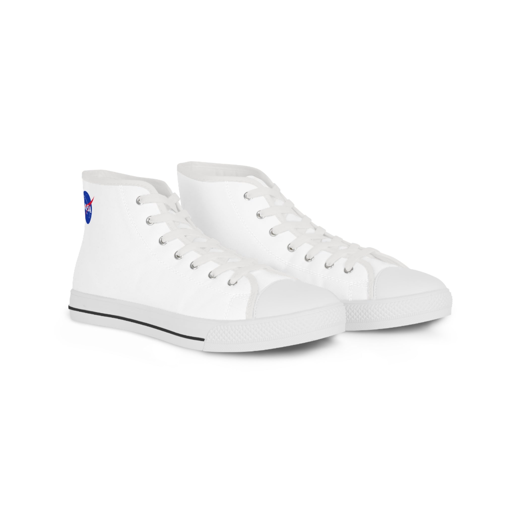 Men's White High-Top Sneakers – Classic Canvas Casual Shoes